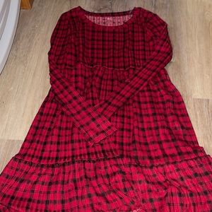 Plaid red dress